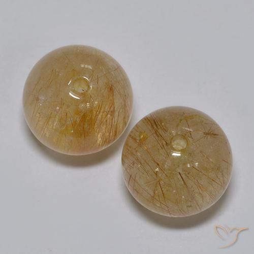 10.76ctw 天然 浅茶褐色 金红石石英, 球形, 透明