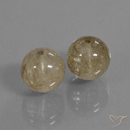 15.89克拉天然金红石石英，球形，透明