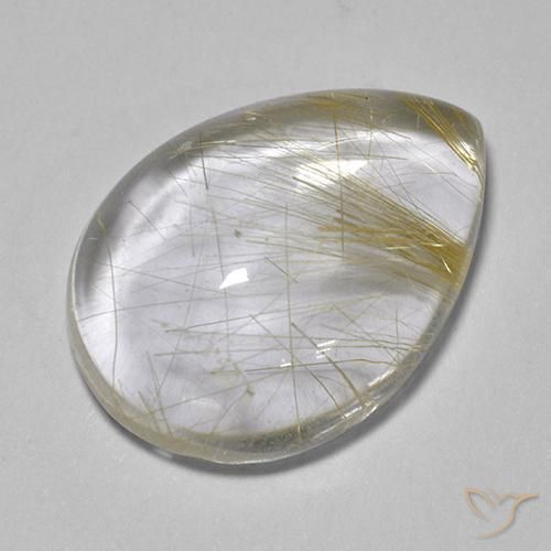 6.04ct 天然 淡黄色 金红石石英, 梨形, 透明