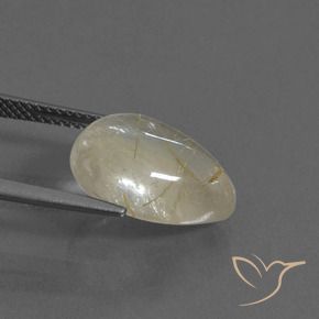 7.05克拉天然金红石石英，梨形，透明