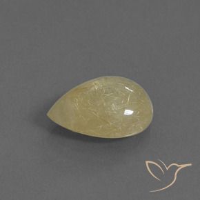 5.78克拉天然金红石石英，梨形，透明