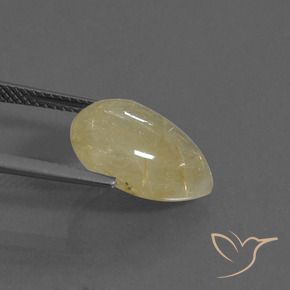 5.78克拉天然金红石石英，梨形，透明