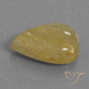 10.55克拉天然金红石石英，梨形，半透明
