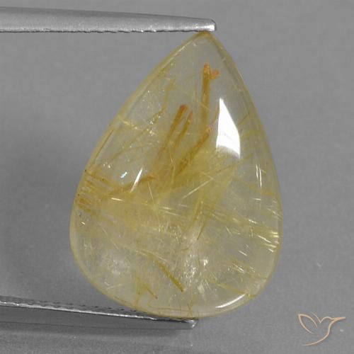 9.59ct 天然 金黄色 金红石石英, 梨形, 透明