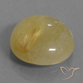 10.27克拉天然金红石石英，圆形的，半透明