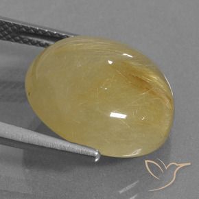 10.27克拉天然金红石石英，圆形的，半透明
