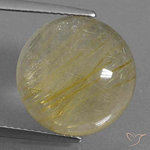10.86ct 天然 淡黄色 金红石石英, 圆形的, 透明