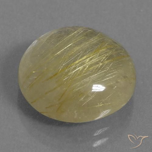 10.86克拉天然金红石石英，圆形的，透明