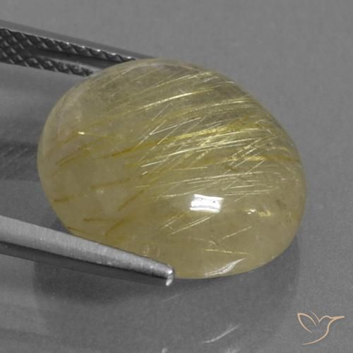 10.86克拉天然金红石石英，圆形的，透明