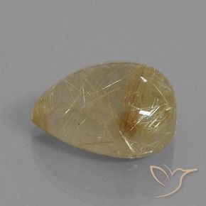 16.60克拉天然金红石石英，梨形，透明