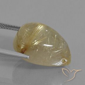 16.60克拉天然金红石石英，梨形，透明