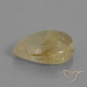 10.98克拉天然金红石石英，梨形，透明