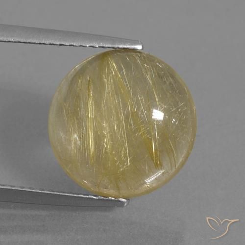 7.13ct 天然 非常浅的金棕色 金红石石英, 圆形的, 透明