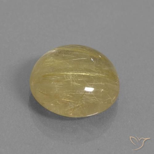 7.13克拉天然金红石石英，圆形的，透明