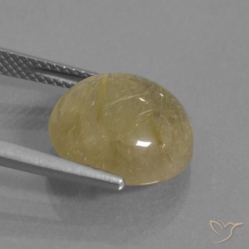 7.13克拉天然金红石石英，圆形的，透明