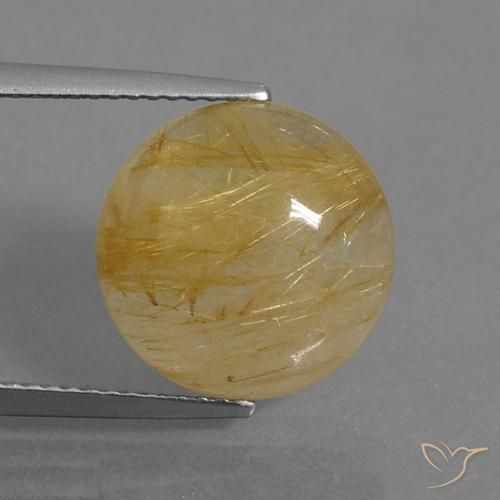 7.98克拉天然金红石石英，圆形的，透明