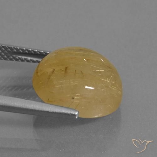 7.98克拉天然金红石石英，圆形的，透明