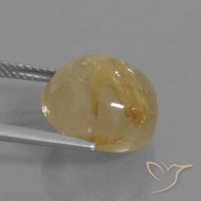 9.61克拉天然金红石石英，圆形的，透明