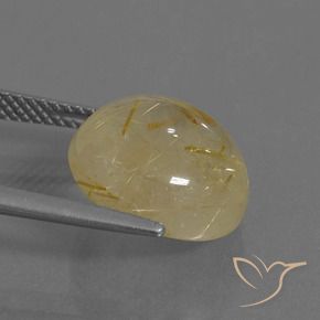 7.79克拉天然金红石石英，圆形的，透明