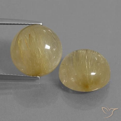 16.70克拉天然金红石石英，圆形的，透明