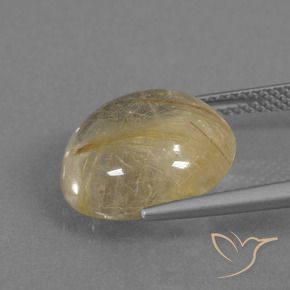 8.76克拉天然金红石石英，圆形的，透明