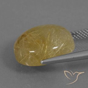 12.46克拉天然金红石石英，圆形的，半透明