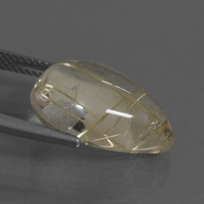 10.21克拉天然金红石石英，梨形，透明