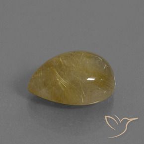7.53克拉天然金红石石英，梨形，半透明