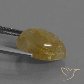7.53克拉天然金红石石英，梨形，半透明
