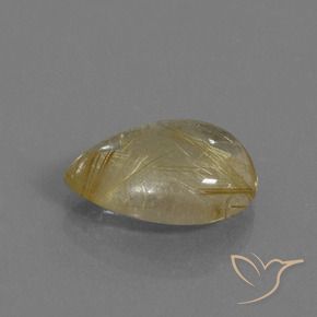 5.72克拉天然金红石石英，梨形，透明