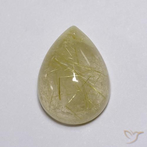 8.03ct 天然 淡黄色 金红石石英, 梨形, 透明