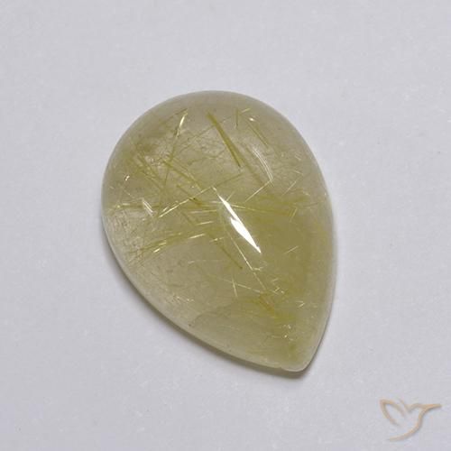8.03克拉天然金红石石英，梨形，透明
