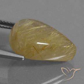 10.92克拉天然金红石石英，梨形，透明