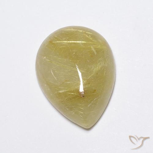 7.45ct 天然 浅土黄色 金红石石英, 梨形, 半透明