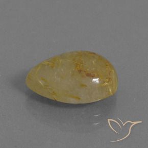 6.94克拉天然金红石石英，梨形，半透明
