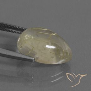 7.67克拉天然金红石石英，梨形，透明