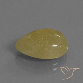 6.72克拉天然金红石石英，梨形，半透明