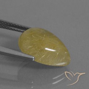 6.72克拉天然金红石石英，梨形，半透明
