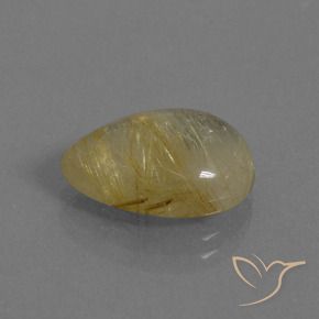 6.12克拉天然金红石石英，梨形，透明
