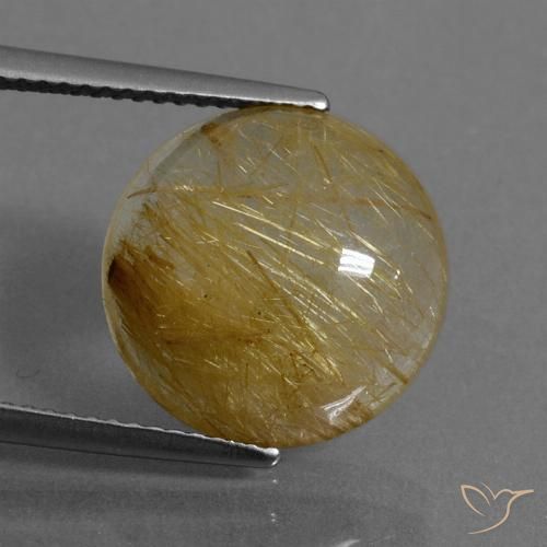 7.70ct 天然 黄金色 金红石石英, 圆形的, 透明