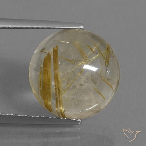 8.00ct 天然 非常浅的金棕色 金红石石英, 圆形的, 透明