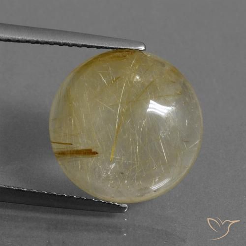 7.33ct 天然 非常浅的金棕色 金红石石英, 圆形的, 透明