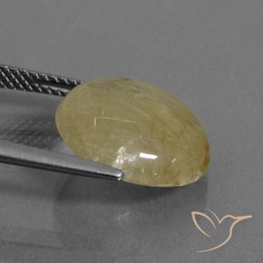7.33克拉天然金红石石英，圆形的，透明