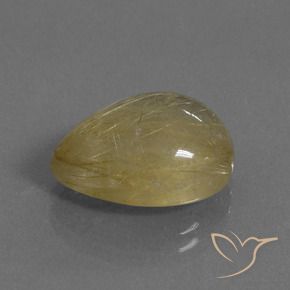 9.50克拉天然金红石石英，梨形，透明
