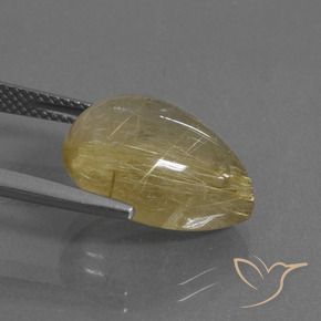 9.50克拉天然金红石石英，梨形，透明