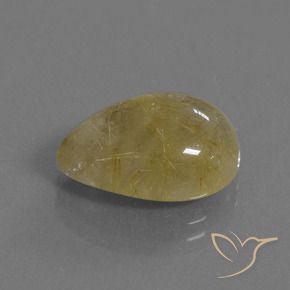 8.60克拉天然金红石石英，梨形，半透明