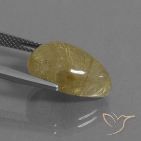 8.60克拉天然金红石石英，梨形，半透明