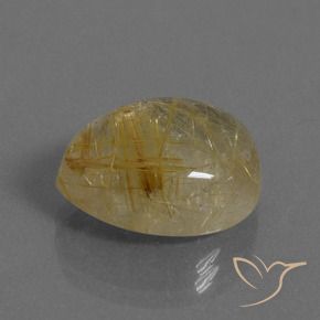11.11克拉天然金红石石英，梨形，透明