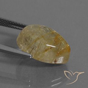 11.11克拉天然金红石石英，梨形，透明
