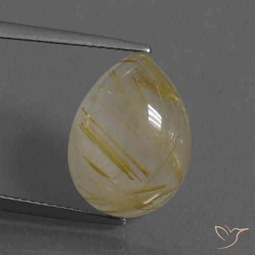 7.97ct 天然 托斯卡纳黄 金红石石英, 梨形, 透明